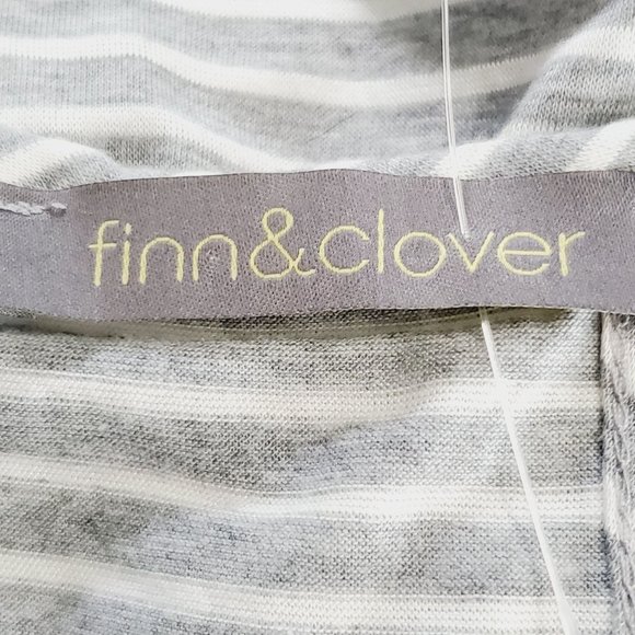 Finn & Clover Racerback Gray White Striped Maxi Comfy Dress Sz M - Picture 8 of 9